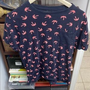 Blue and Pink Palm Tree Short Sleeve Tee